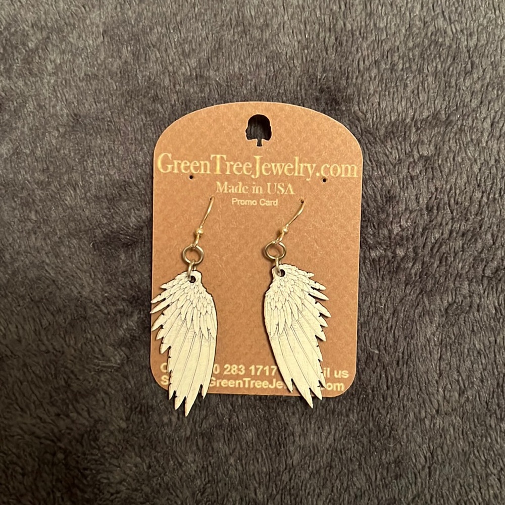 Wooden Wing Earrings